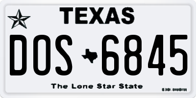 TX license plate DOS6845