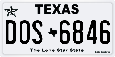 TX license plate DOS6846