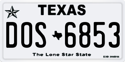 TX license plate DOS6853