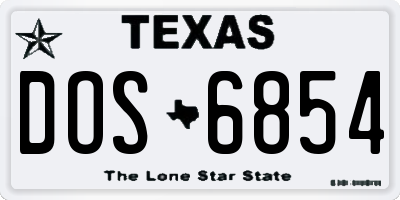 TX license plate DOS6854