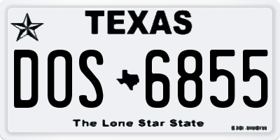 TX license plate DOS6855