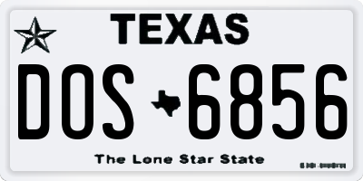 TX license plate DOS6856