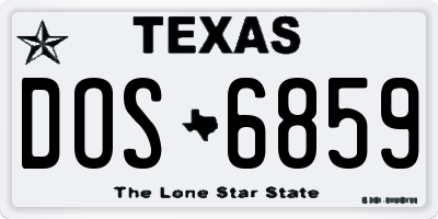 TX license plate DOS6859