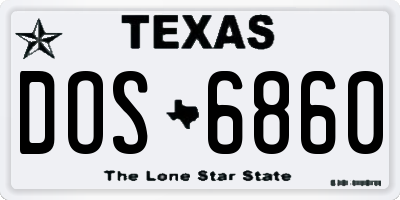 TX license plate DOS6860