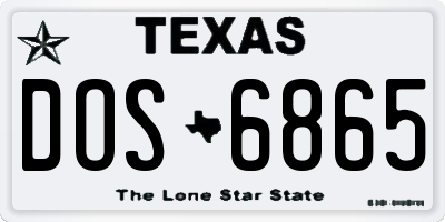 TX license plate DOS6865