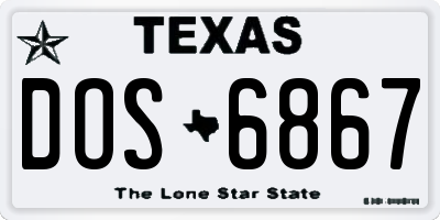 TX license plate DOS6867