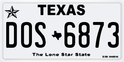 TX license plate DOS6873