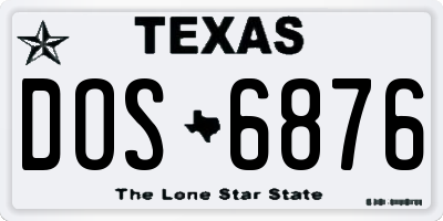 TX license plate DOS6876