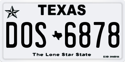 TX license plate DOS6878