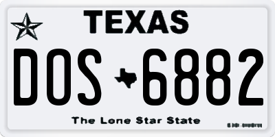 TX license plate DOS6882