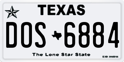 TX license plate DOS6884