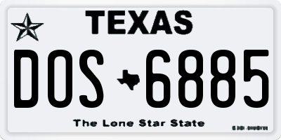 TX license plate DOS6885
