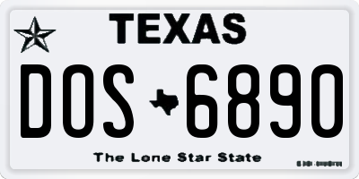 TX license plate DOS6890