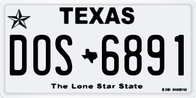 TX license plate DOS6891