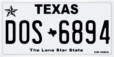 TX license plate DOS6894
