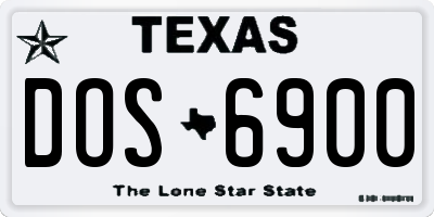 TX license plate DOS6900