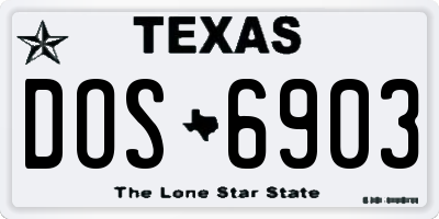 TX license plate DOS6903