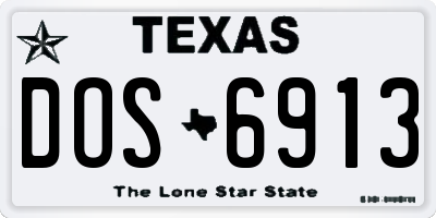TX license plate DOS6913