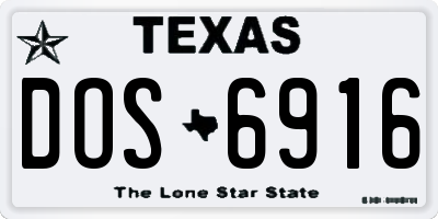 TX license plate DOS6916