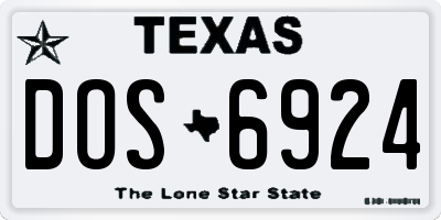 TX license plate DOS6924