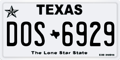 TX license plate DOS6929