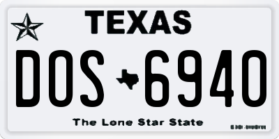 TX license plate DOS6940