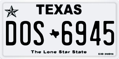 TX license plate DOS6945