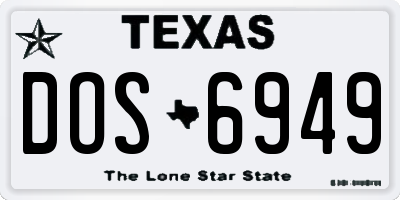 TX license plate DOS6949
