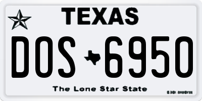 TX license plate DOS6950