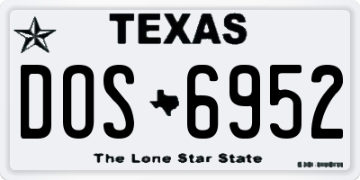 TX license plate DOS6952