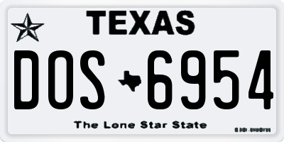 TX license plate DOS6954