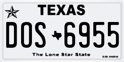 TX license plate DOS6955