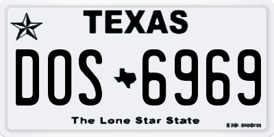 TX license plate DOS6969