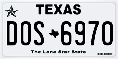 TX license plate DOS6970