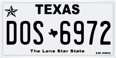 TX license plate DOS6972