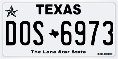 TX license plate DOS6973