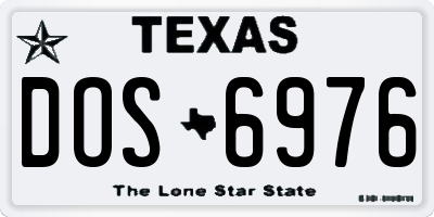 TX license plate DOS6976
