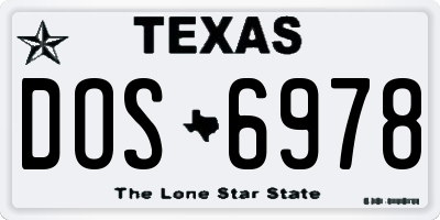 TX license plate DOS6978