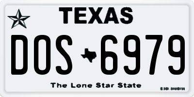 TX license plate DOS6979