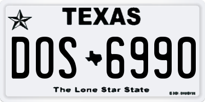 TX license plate DOS6990