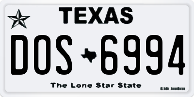 TX license plate DOS6994