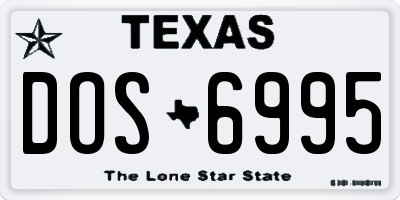 TX license plate DOS6995