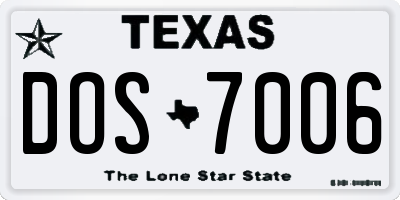 TX license plate DOS7006