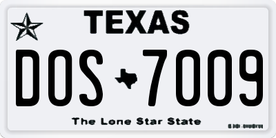 TX license plate DOS7009
