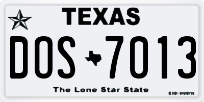 TX license plate DOS7013
