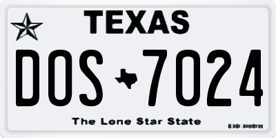 TX license plate DOS7024