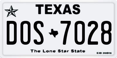 TX license plate DOS7028