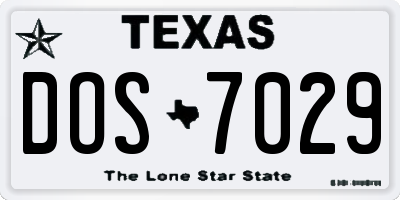 TX license plate DOS7029