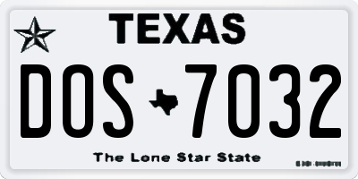TX license plate DOS7032