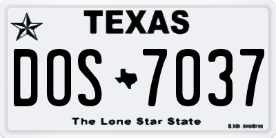 TX license plate DOS7037